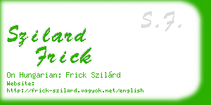 szilard frick business card